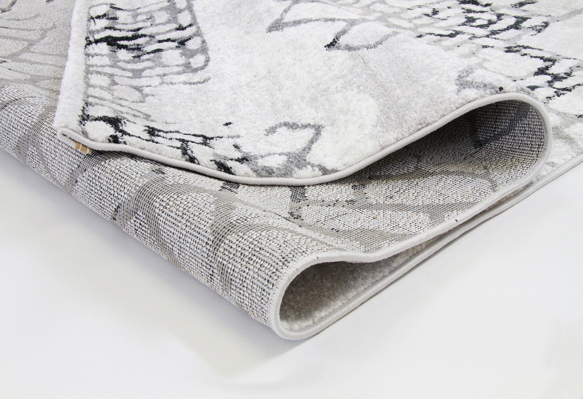 Roma R7632A - White/Black Modern Rug - Quality Rugs and Furniture
