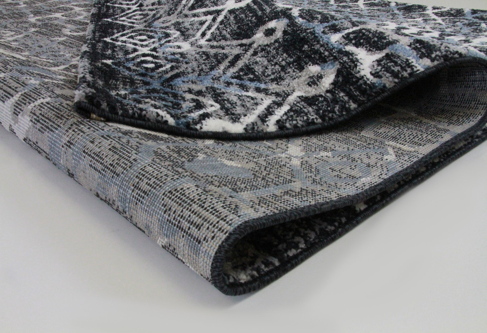 Roma R7646A - Black/D.Blue Modern Rug - Quality Rugs and Furniture