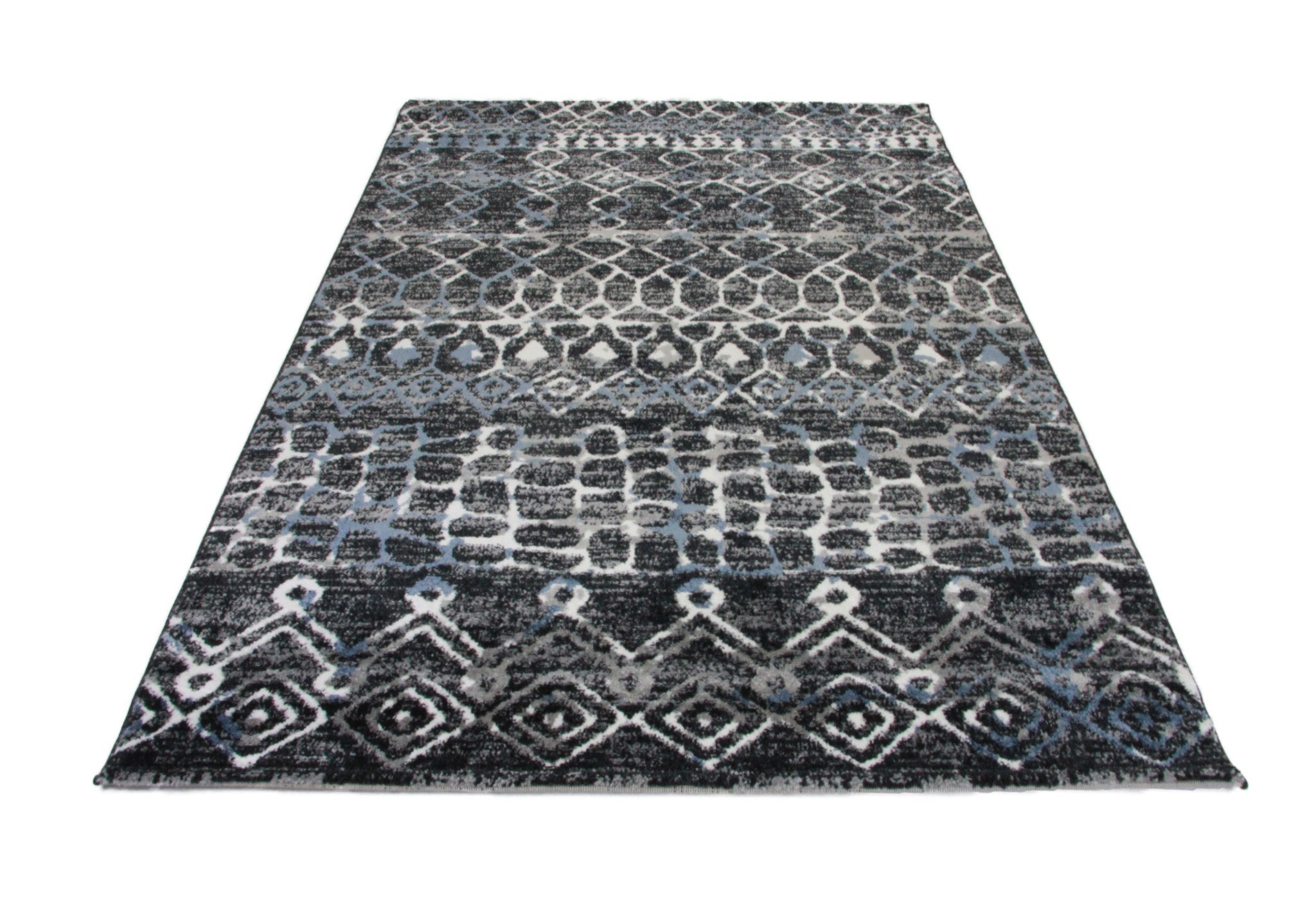 Roma R7646A - Black/D.Blue Modern Rug - Quality Rugs and Furniture