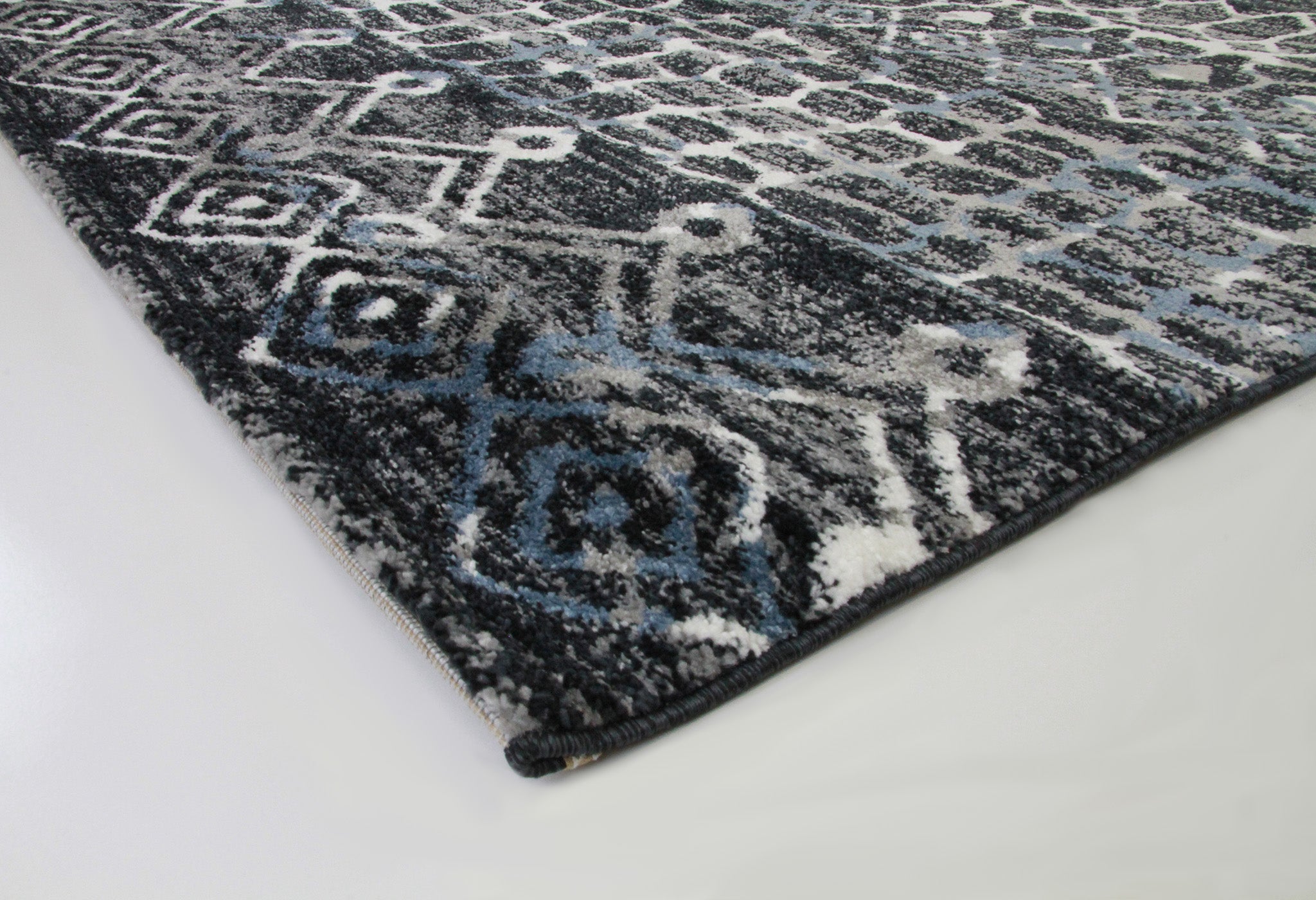 Roma R7646A - Black/D.Blue Modern Rug - Quality Rugs and Furniture
