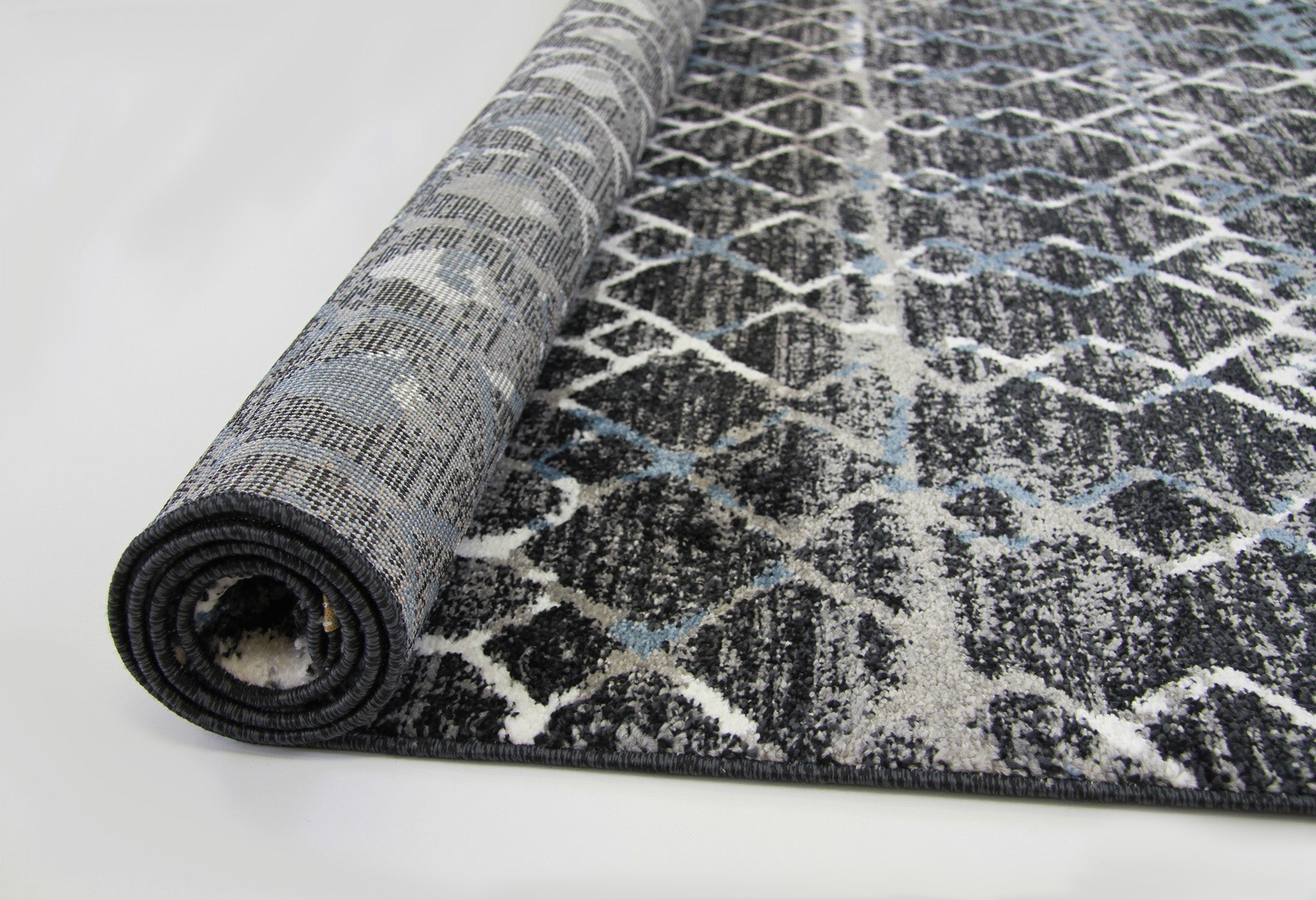 Roma R7646A - Black/D.Blue Modern Rug - Quality Rugs and Furniture