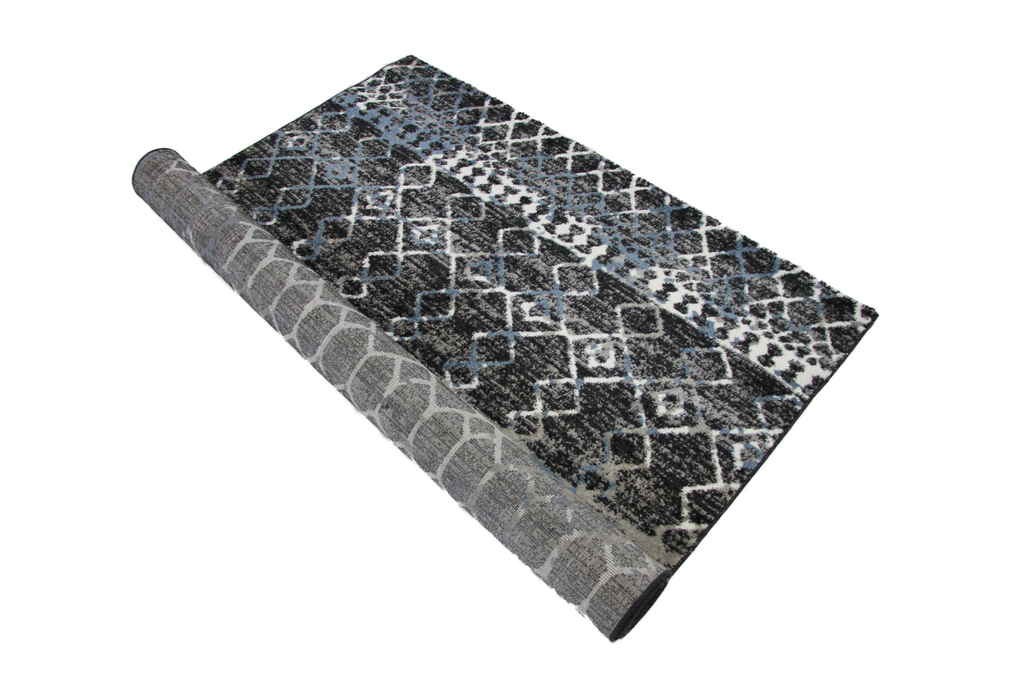 Roma R7646A - Black/D.Blue Modern Rug - Quality Rugs and Furniture