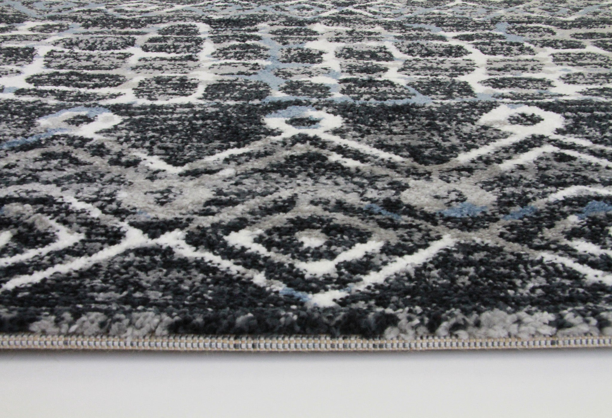 Roma R7646A - Black/D.Blue Modern Rug - Quality Rugs and Furniture