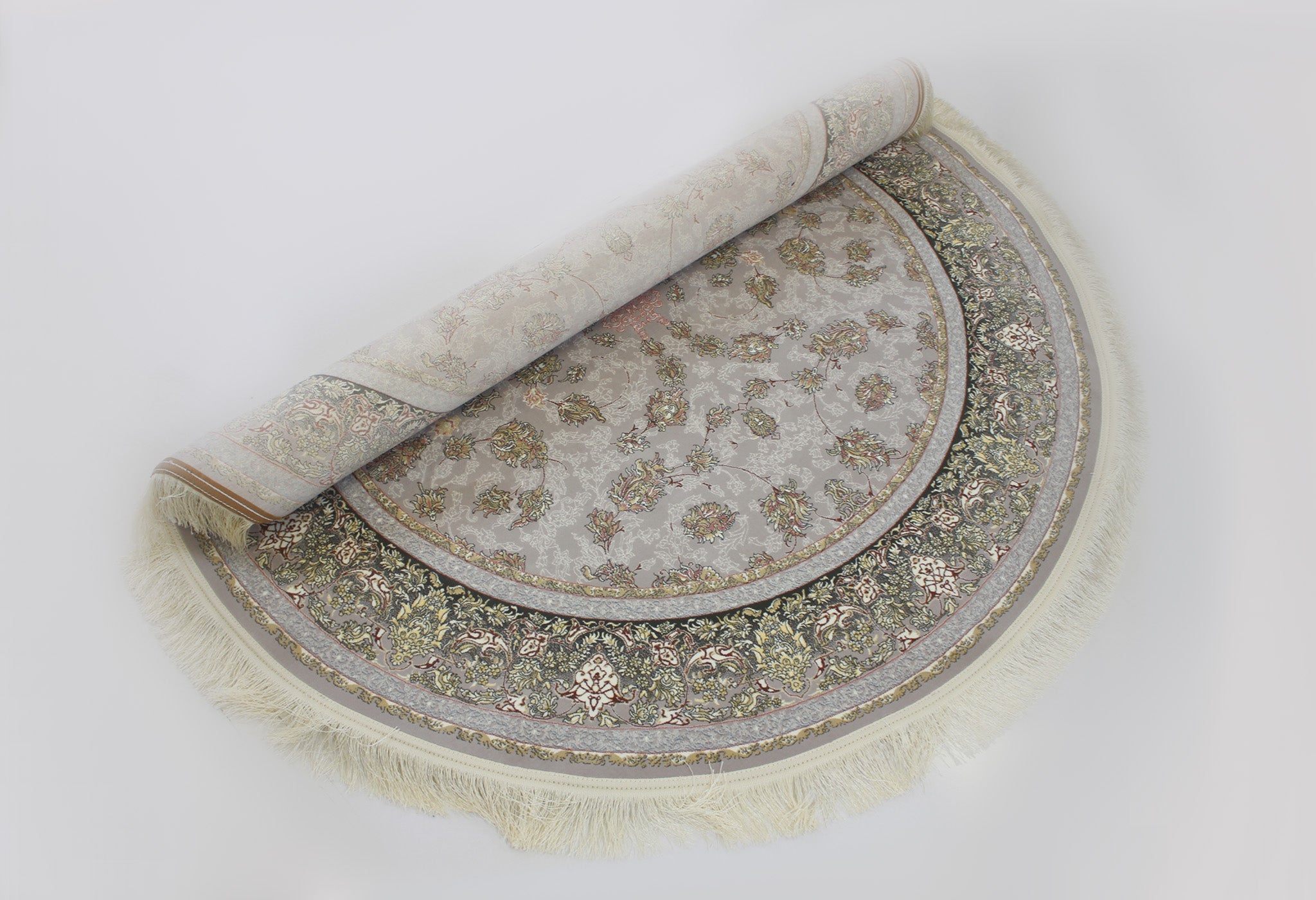 Romina 3182 Silver Traditional Round Rug - Quality Rugs and Furniture