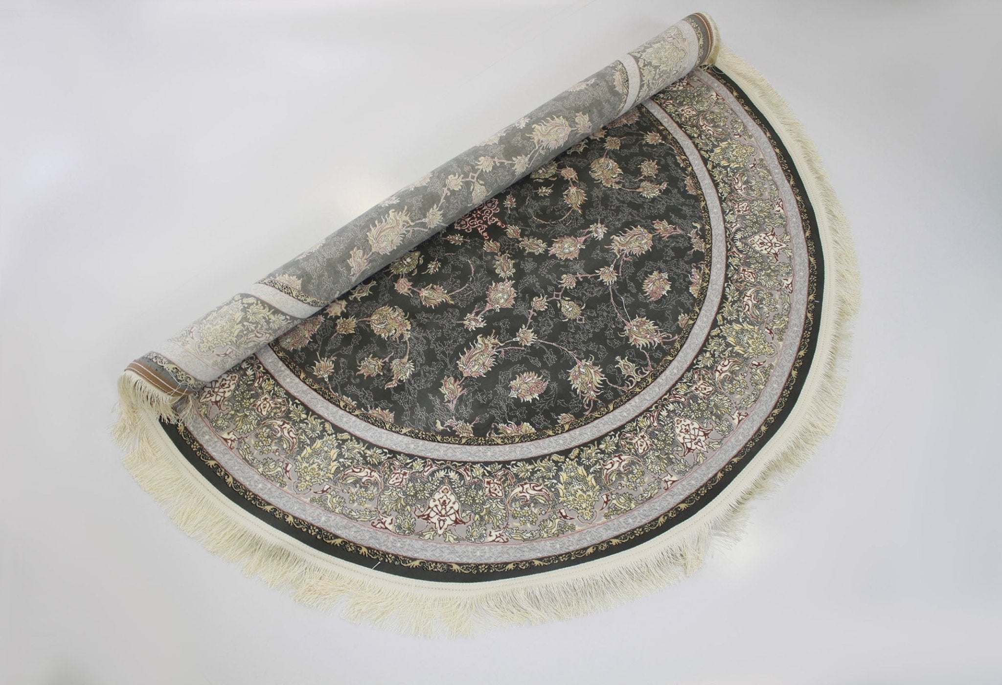 Romina 3182 Smoke Traditional Round Rug - Quality Rugs and Furniture