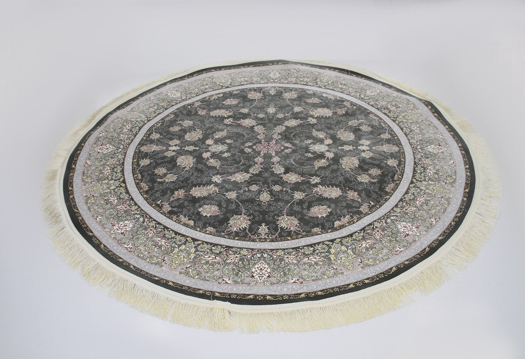 Romina 3182 Smoke Traditional Round Rug - Quality Rugs and Furniture