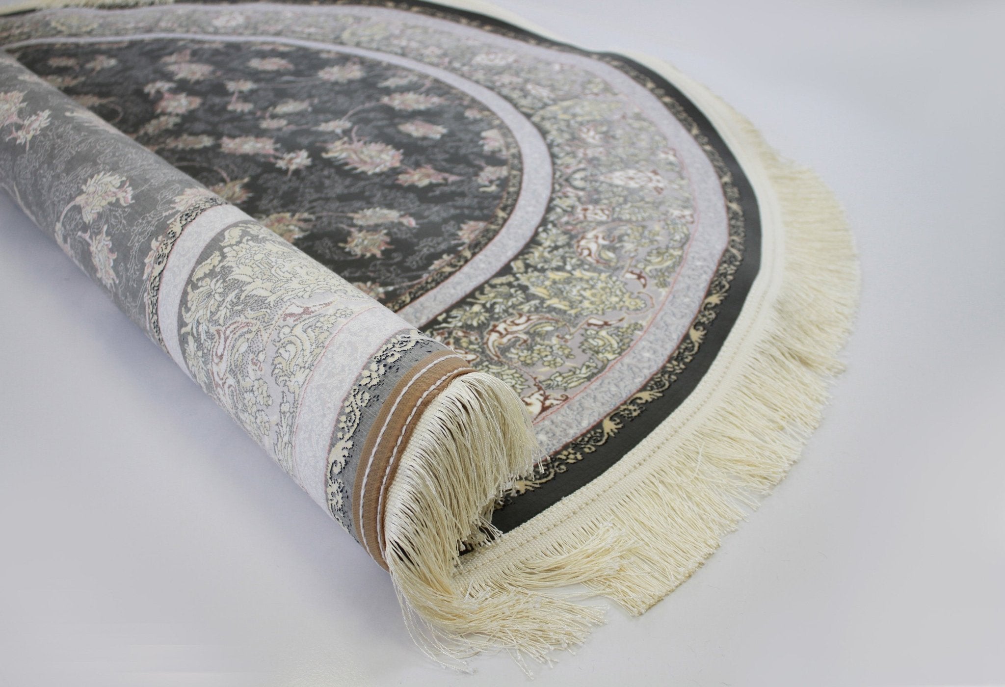 Romina 3182 Smoke Traditional Round Rug - Quality Rugs and Furniture