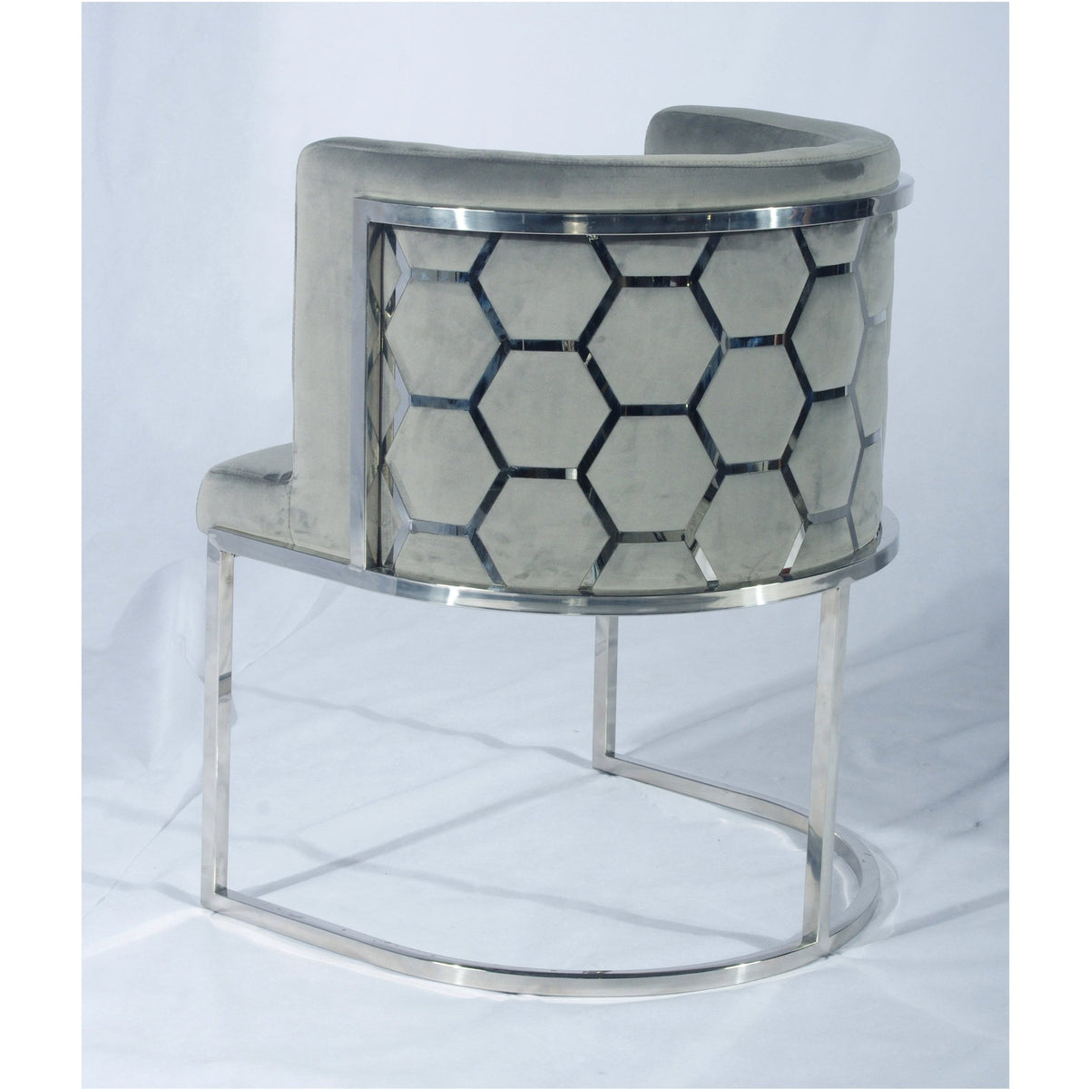 Rose Velvet Modern Stainless Steel Modern Dining Chair Gold Beige - Quality Rugs and Furniture