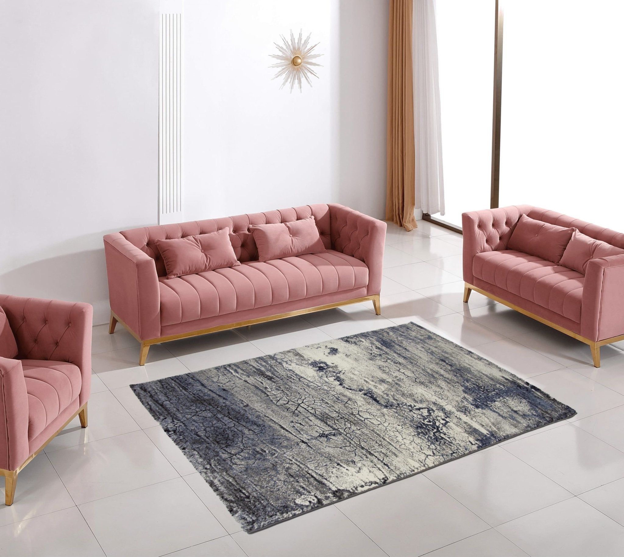 Sapphire 22325 Grey/Blue Modern Rug - Quality Rugs and Furniture