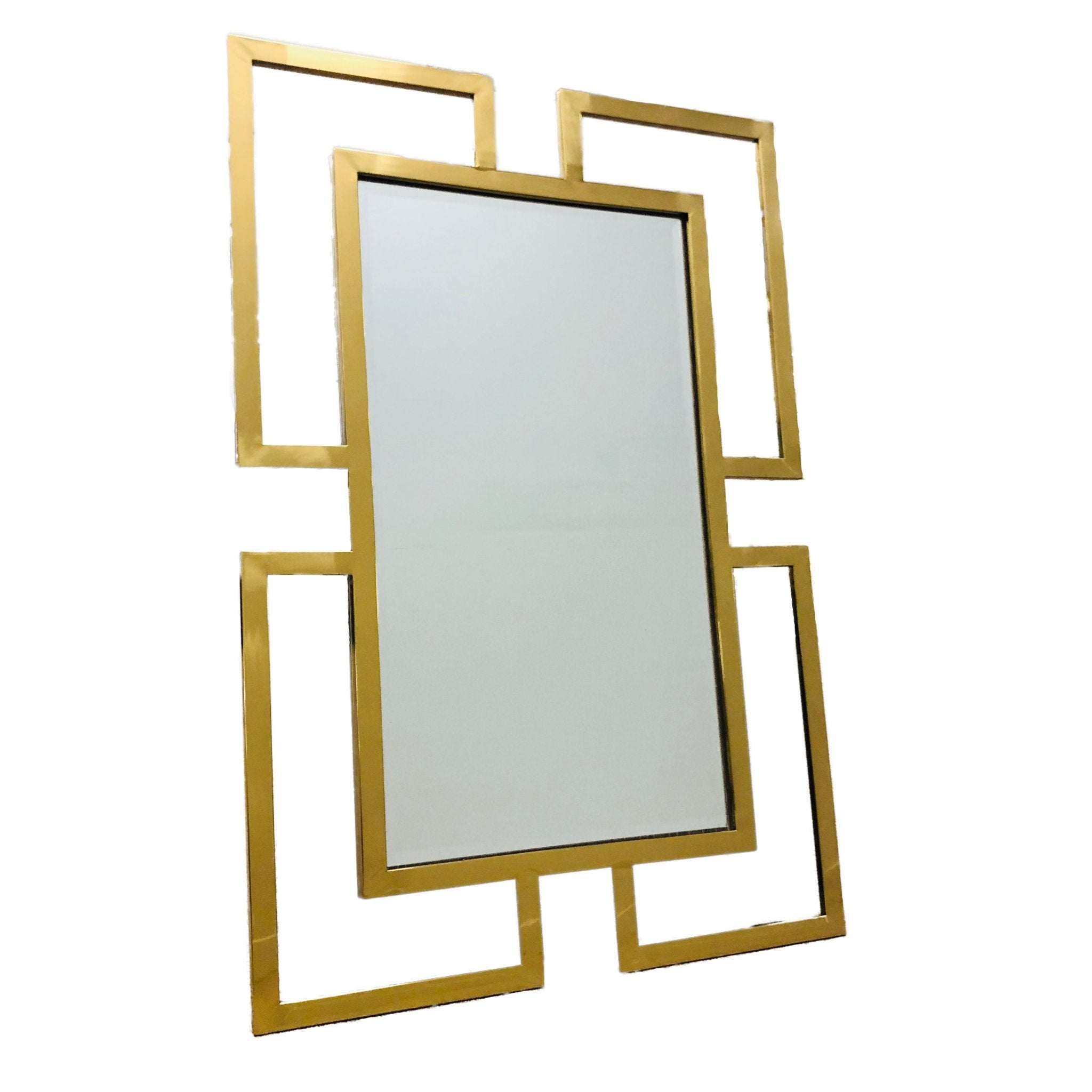 Sierra Mirror Stainless Steel Frame Gold - Quality Rugs and Furniture