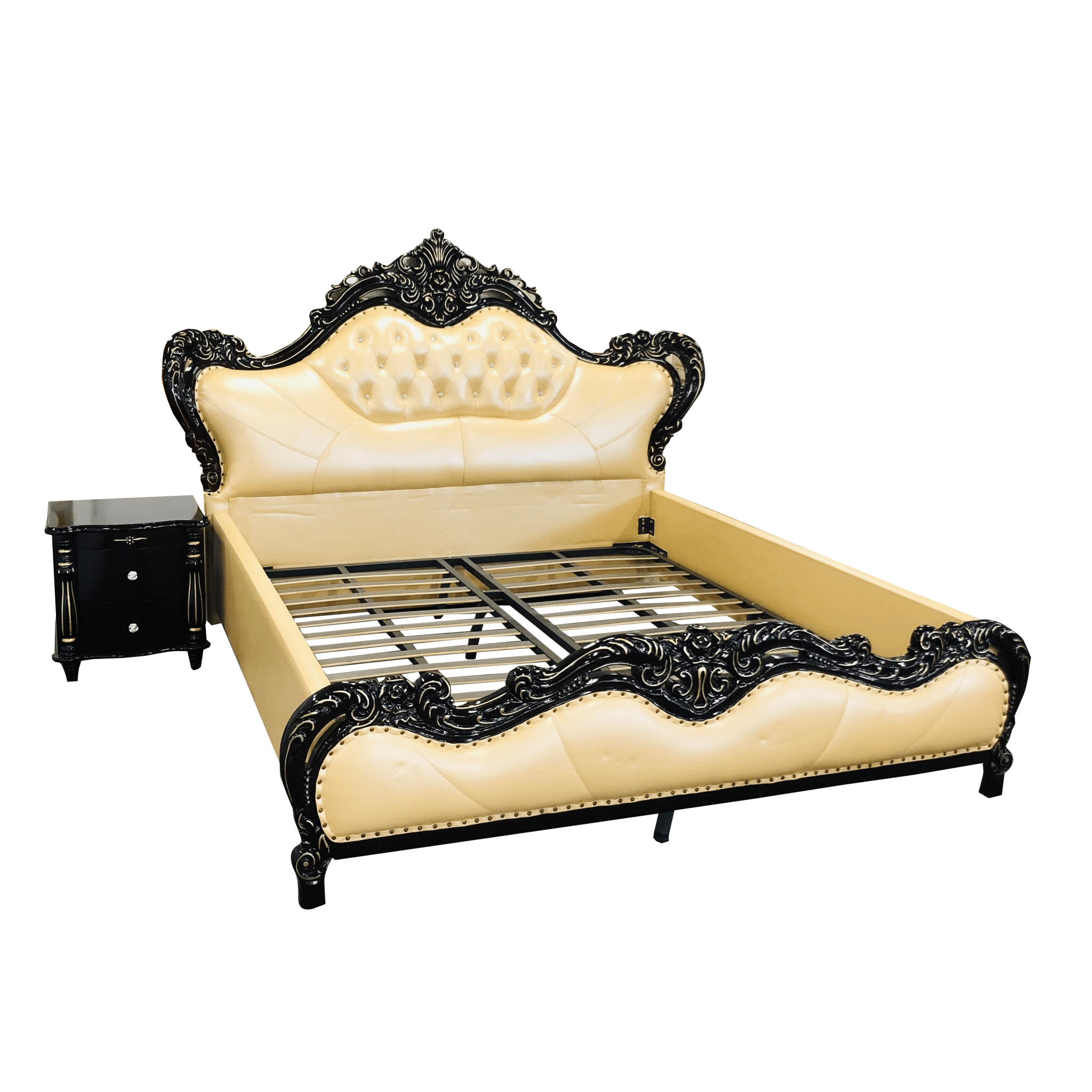 Tai Zi 8 Leather Bedroom Suite Luxury Modern Gold - Quality Rugs and Furniture