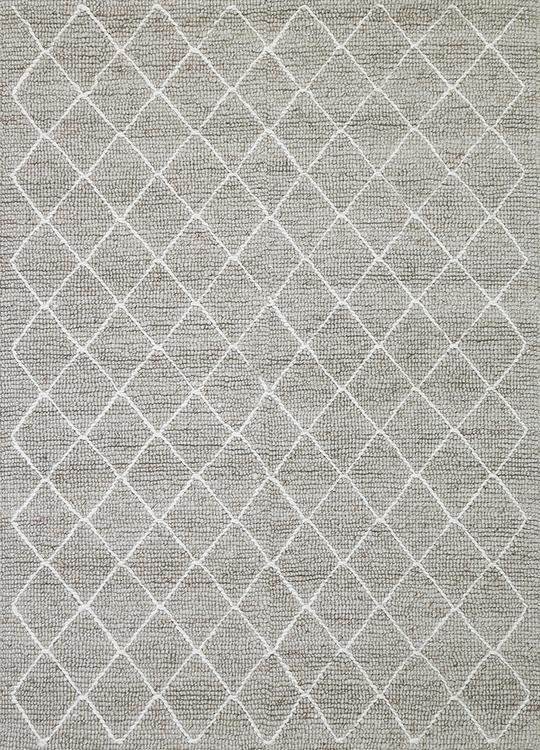 Tweed Diamond Weave Beige Handmade Wool Rug - Quality Rugs and Furniture