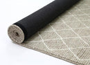 Tweed Diamond Weave Beige Handmade Wool Rug - Quality Rugs and Furniture