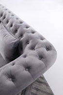 UK Velvet Sofa Set Grey - Quality Rugs and Furniture