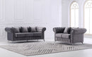 UK Velvet Sofa Set Grey - Quality Rugs and Furniture