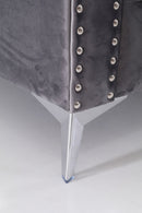 UK Velvet Sofa Set Grey - Quality Rugs and Furniture