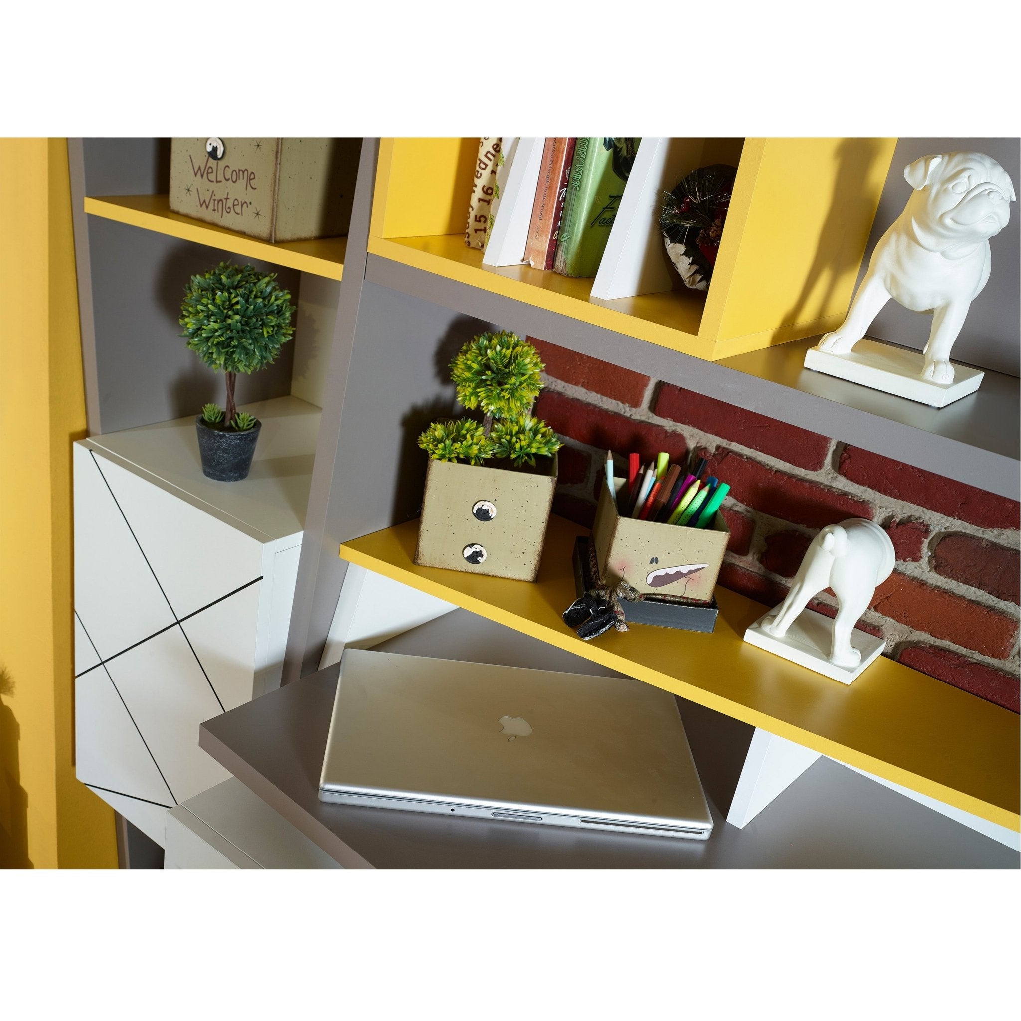 Vector Study Desk Yellow - Quality Rugs and Furniture
