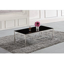 Venice Tempered Glass Top Stainless Steel Base Coffee Table Silver - Quality Rugs and Furniture