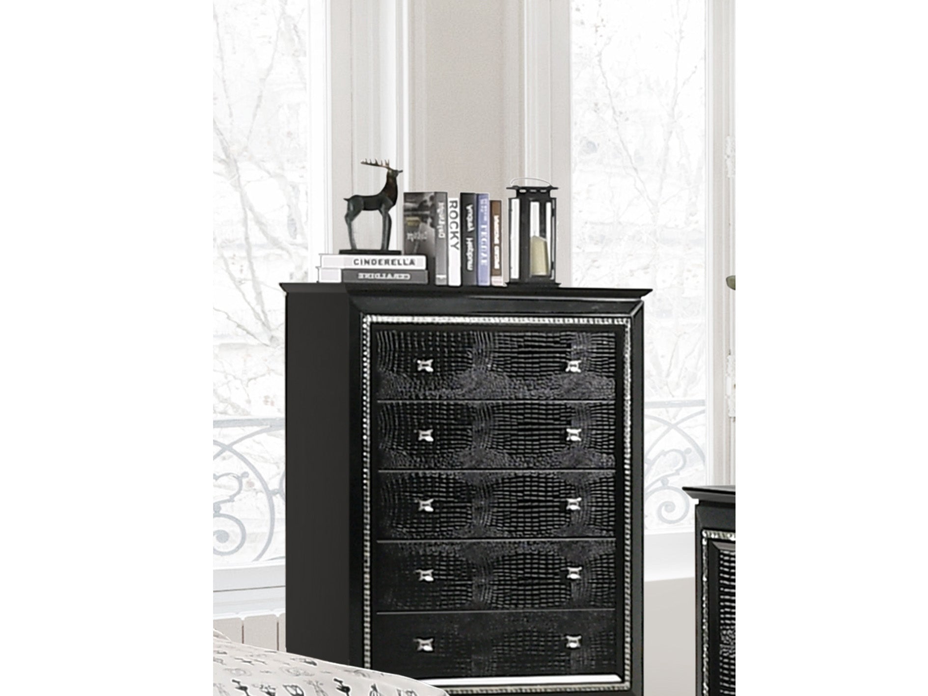 Victoria Bedroom Suite Luxury Modern Black - Quality Rugs and Furniture