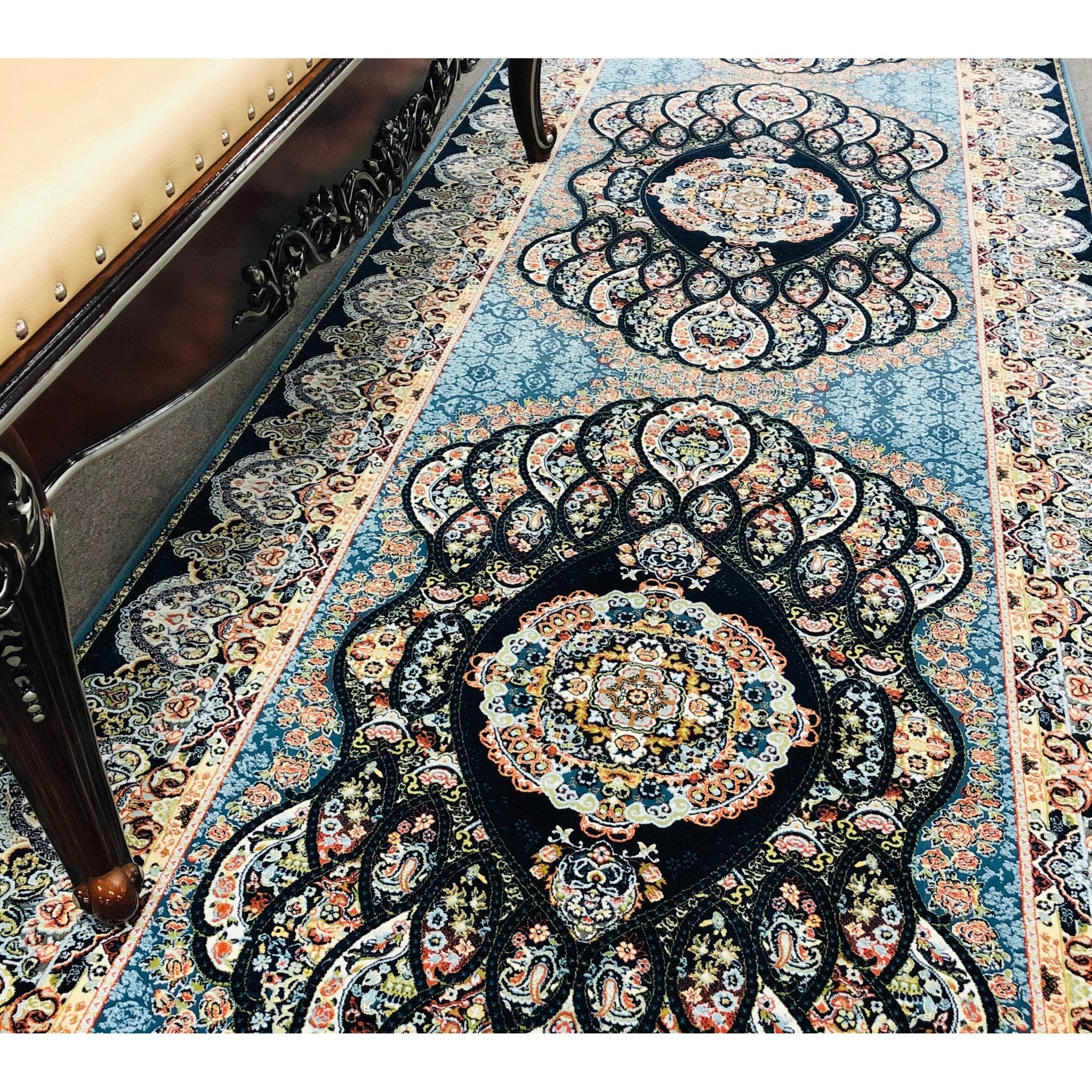 Zartosht 3780 Hallway Runner Dark Blue - Quality Rugs and Furniture