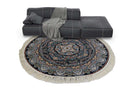 Zartosht 3780 Navy Round Persian Traditional Rug - Quality Rugs and Furniture