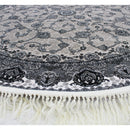 Zartosht 3830 Grey/ Black White Round Persian Traditional Rug - Quality Rugs and Furniture