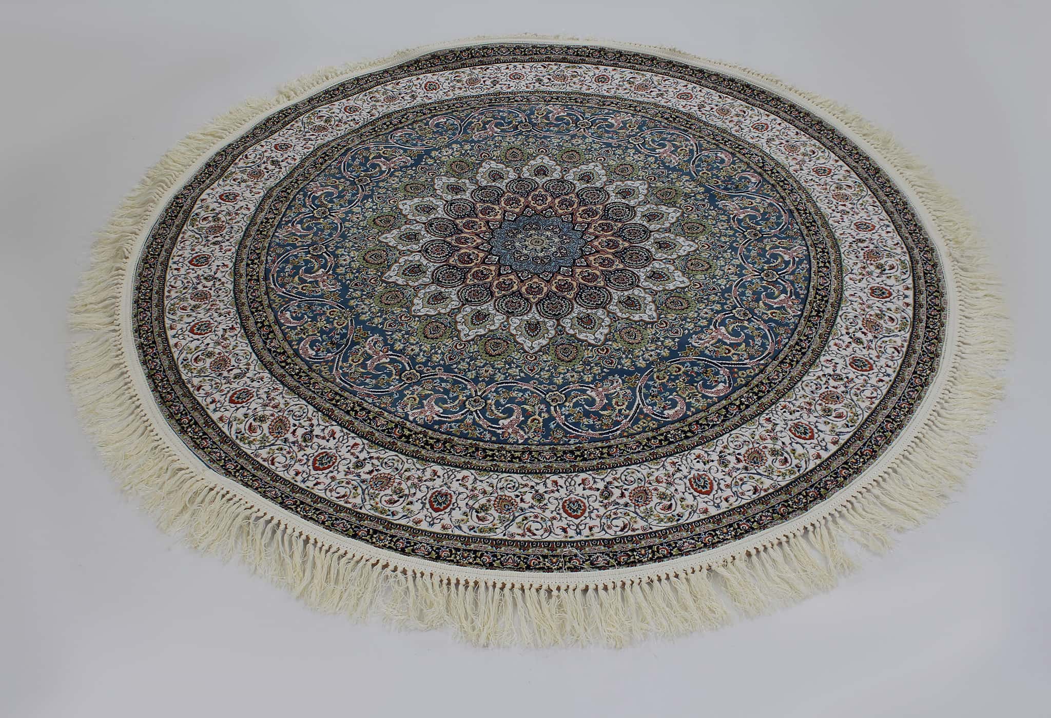 Zartosht 4545 Dark Blue Round Persian Traditional Rug - Quality Rugs and Furniture