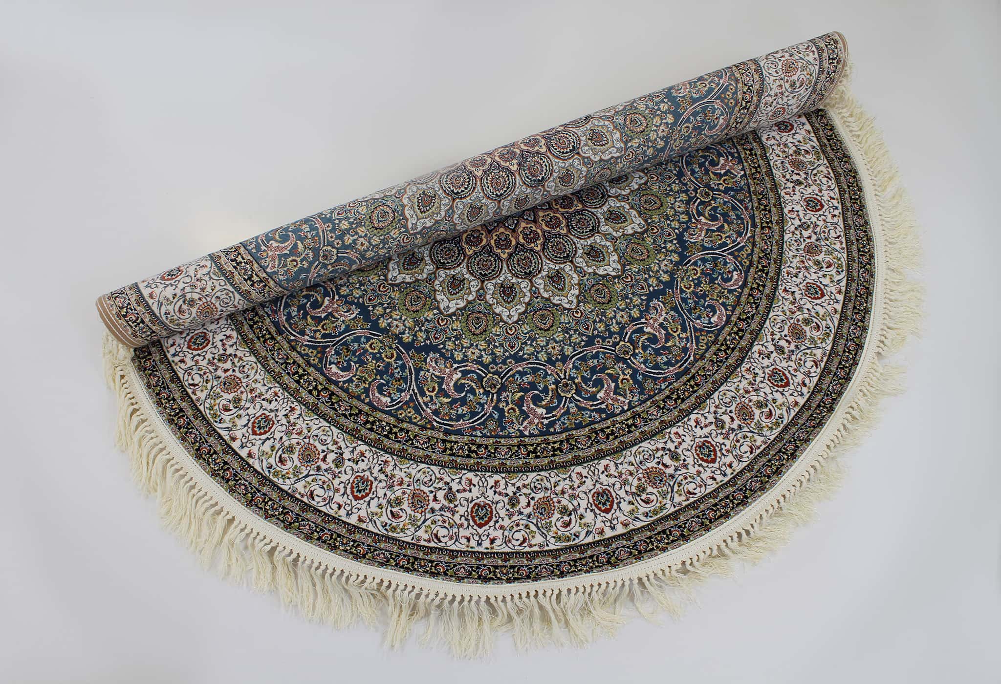 Zartosht 4545 Dark Blue Round Persian Traditional Rug - Quality Rugs and Furniture