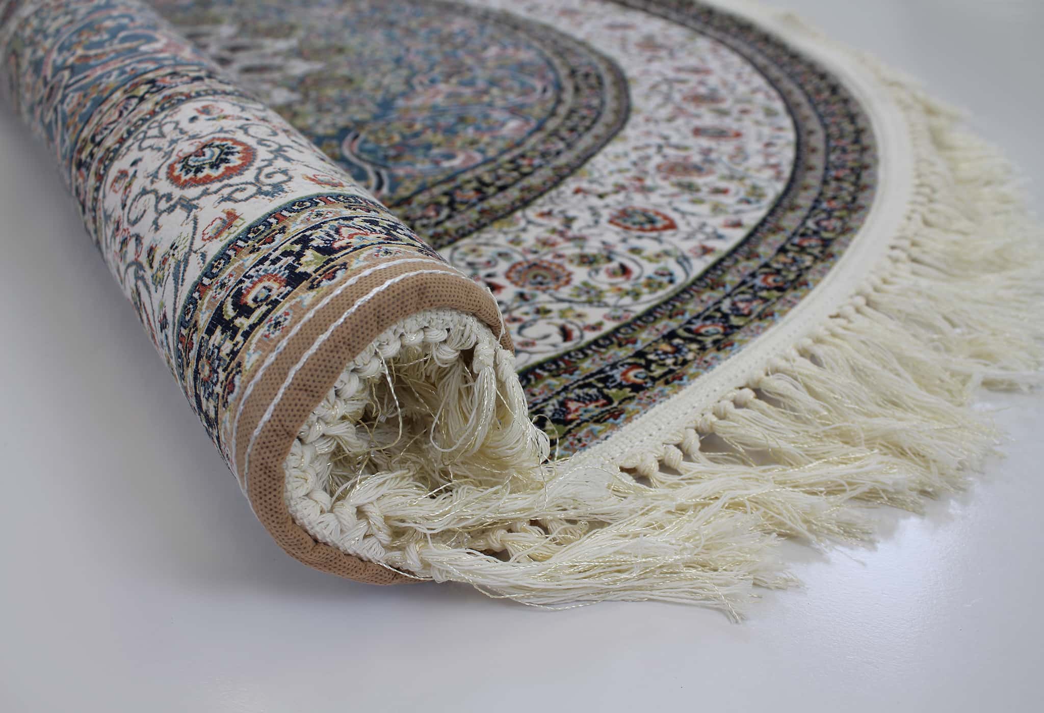 Zartosht 4545 Dark Blue Round Persian Traditional Rug - Quality Rugs and Furniture