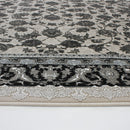 Zartosht 4819 Grey/ Black White Round Persian Traditional Rug - Quality Rugs and Furniture