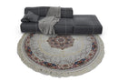 Zartosht 4920 Grey Round Persian Traditional Rug - Quality Rugs and Furniture