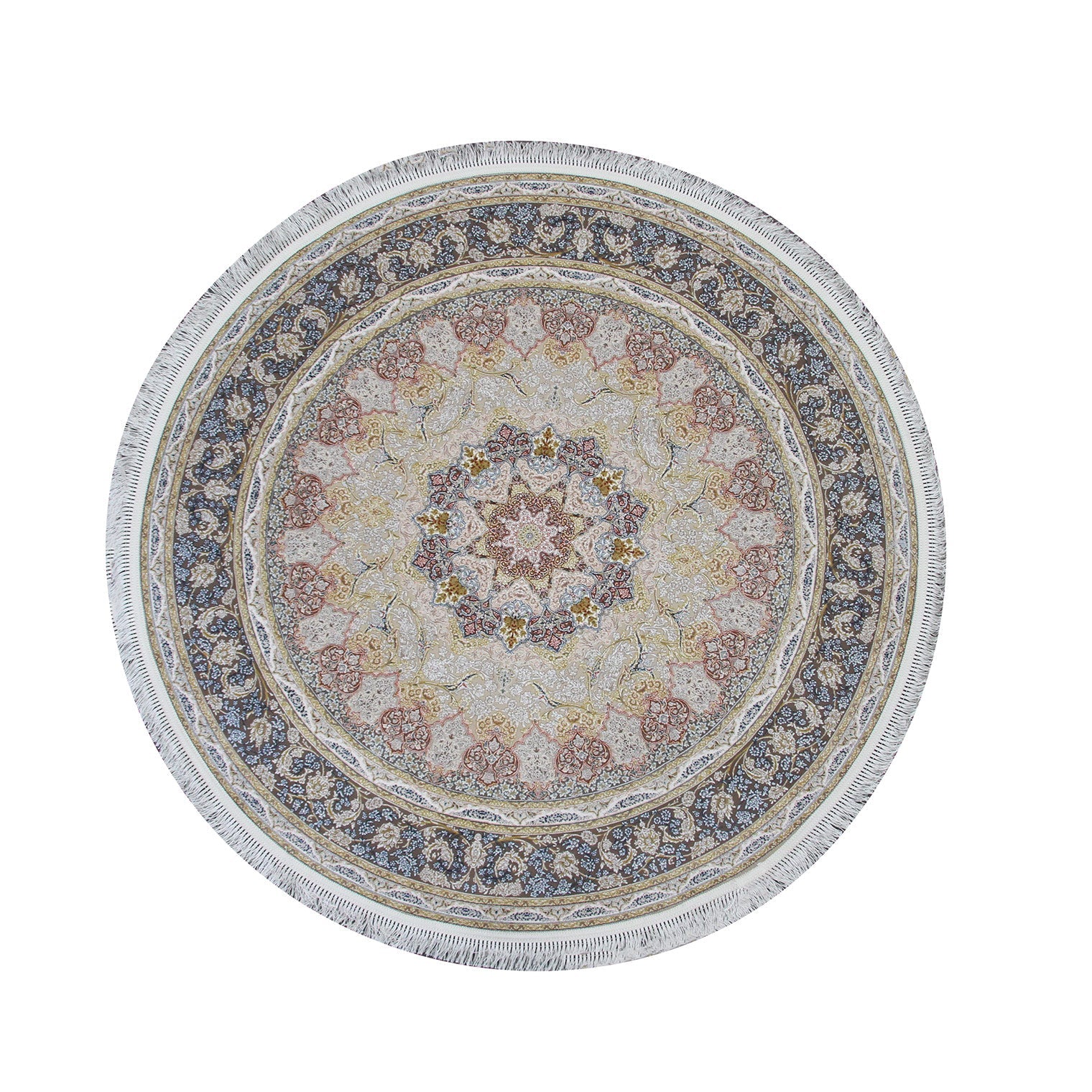 Zartosht 5252 Beige Round Persian Traditional Rug - Quality Rugs and Furniture
