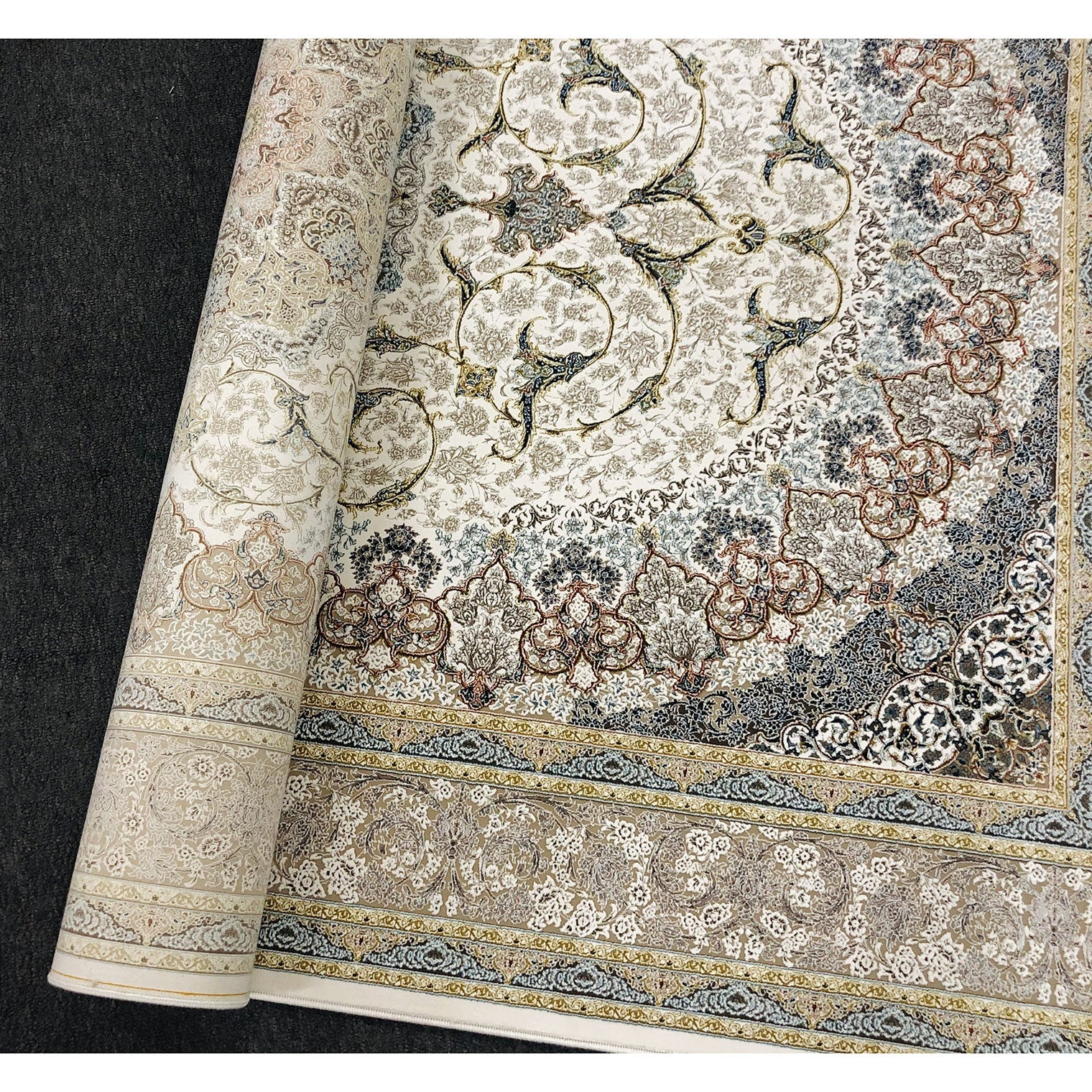 Zartosht 5252 Cream Round Persian Traditional Rug - Quality Rugs and Furniture