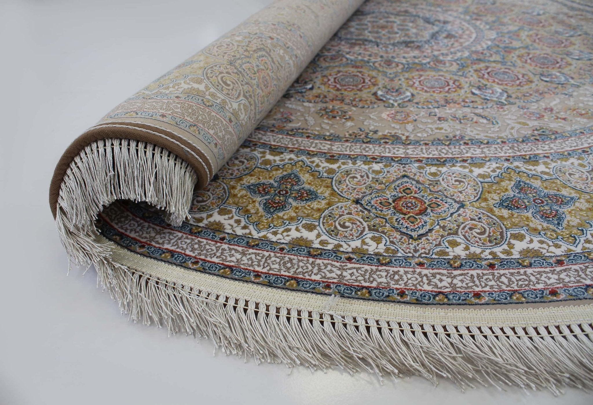 Zartosht 5300 Beige Round Persian Traditional Rug - Quality Rugs and Furniture