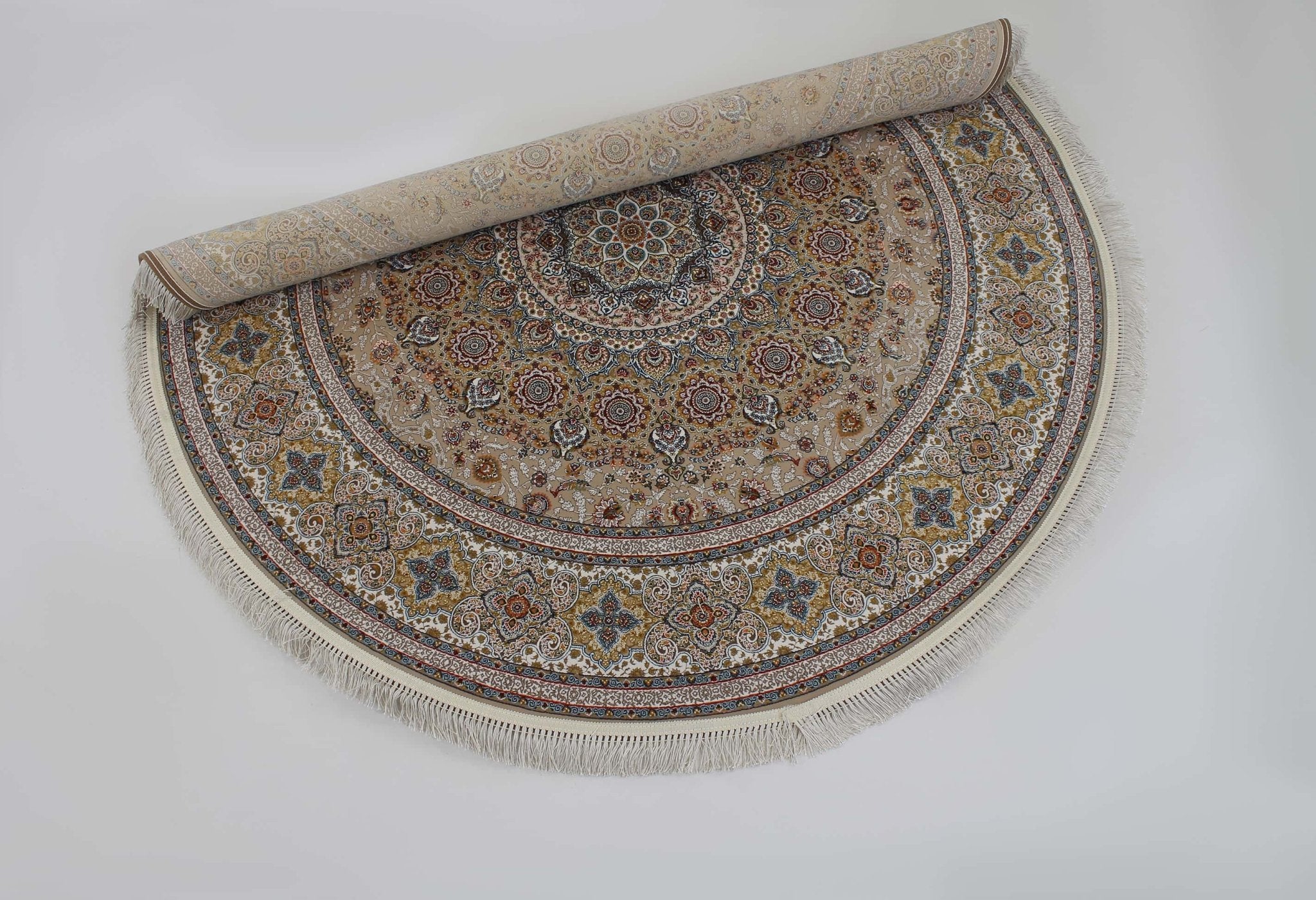Zartosht 5300 Beige Round Persian Traditional Rug - Quality Rugs and Furniture