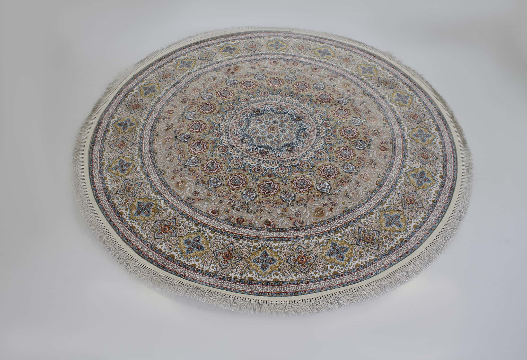 Zartosht 5300 Beige Round Persian Traditional Rug - Quality Rugs and Furniture