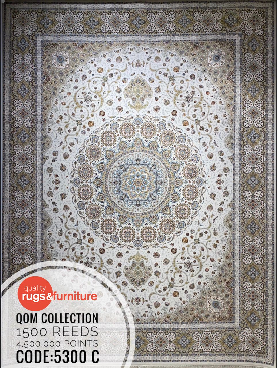 Zartosht 5300 Cream Persian Traditional Rug - Quality Rugs and Furniture