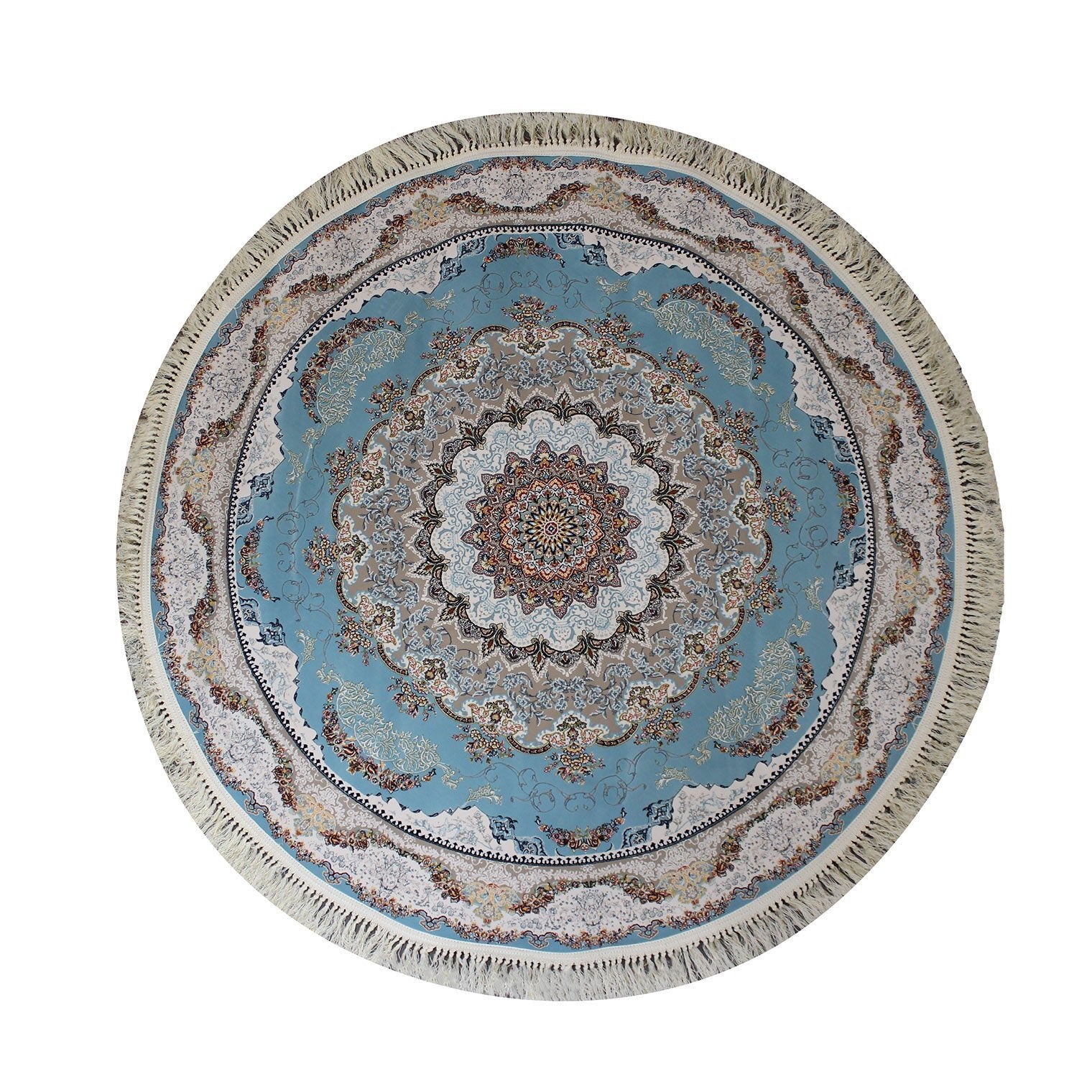 Zartosht 5511 Blue Round Persian Traditional Rug - Quality Rugs and Furniture