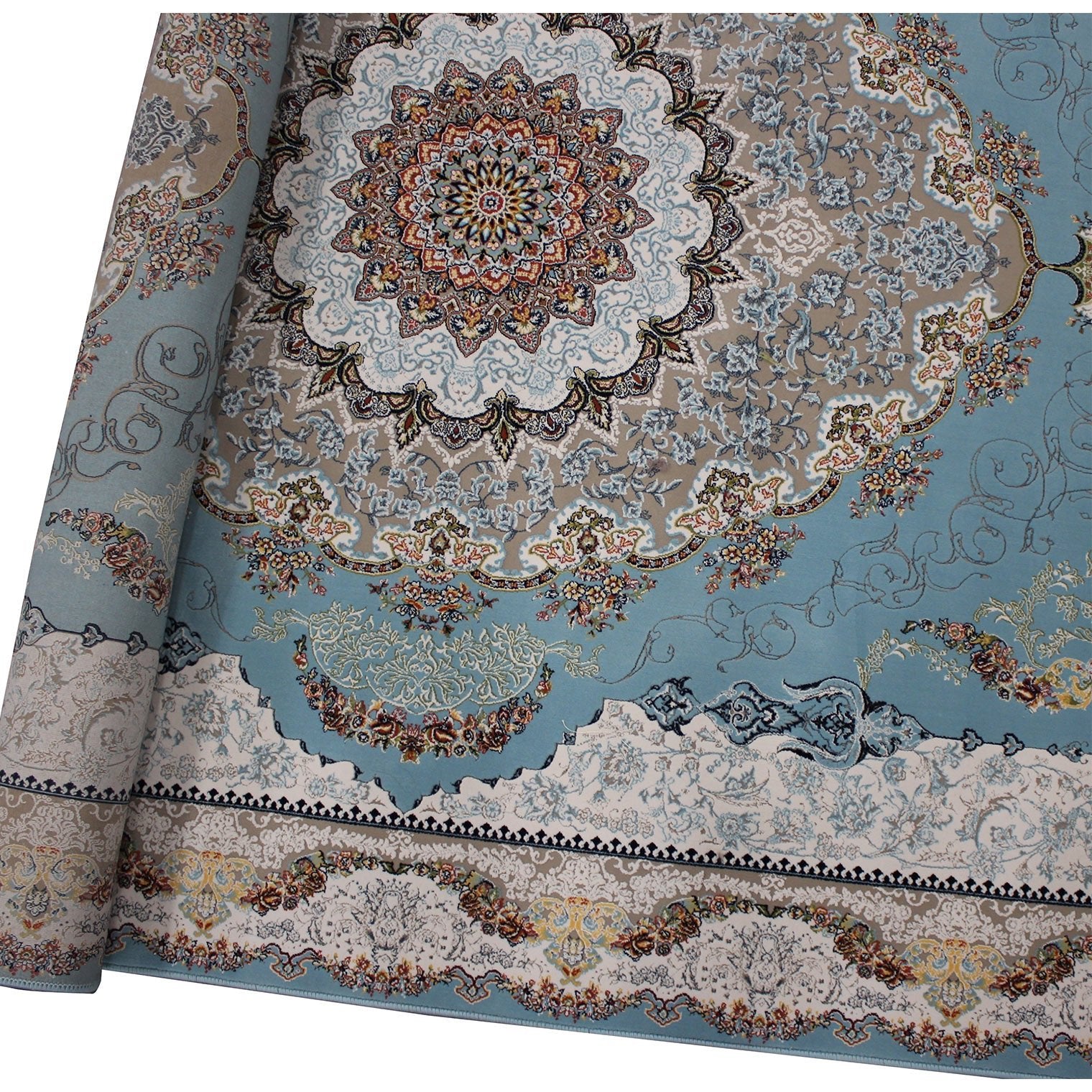 Zartosht 5511 Blue Round Persian Traditional Rug - Quality Rugs and Furniture
