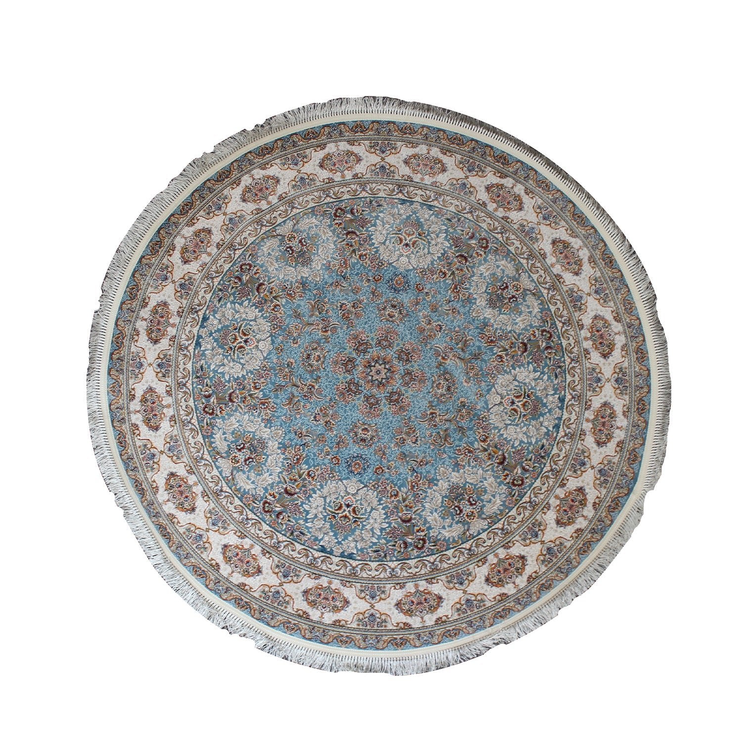 Zartosht 5750 Blue Round Persian Traditional Rug - Quality Rugs and Furniture