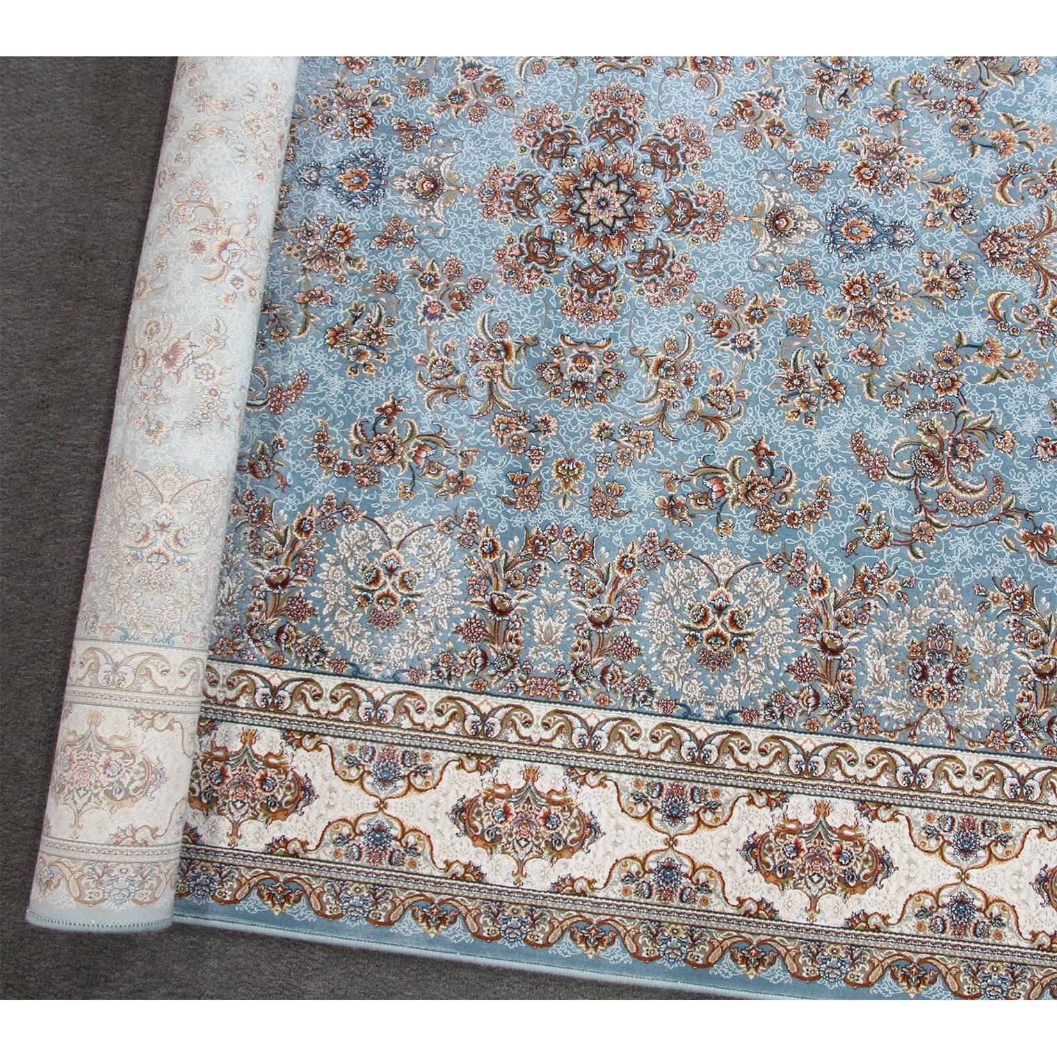 Zartosht 5750 Blue Round Persian Traditional Rug - Quality Rugs and Furniture