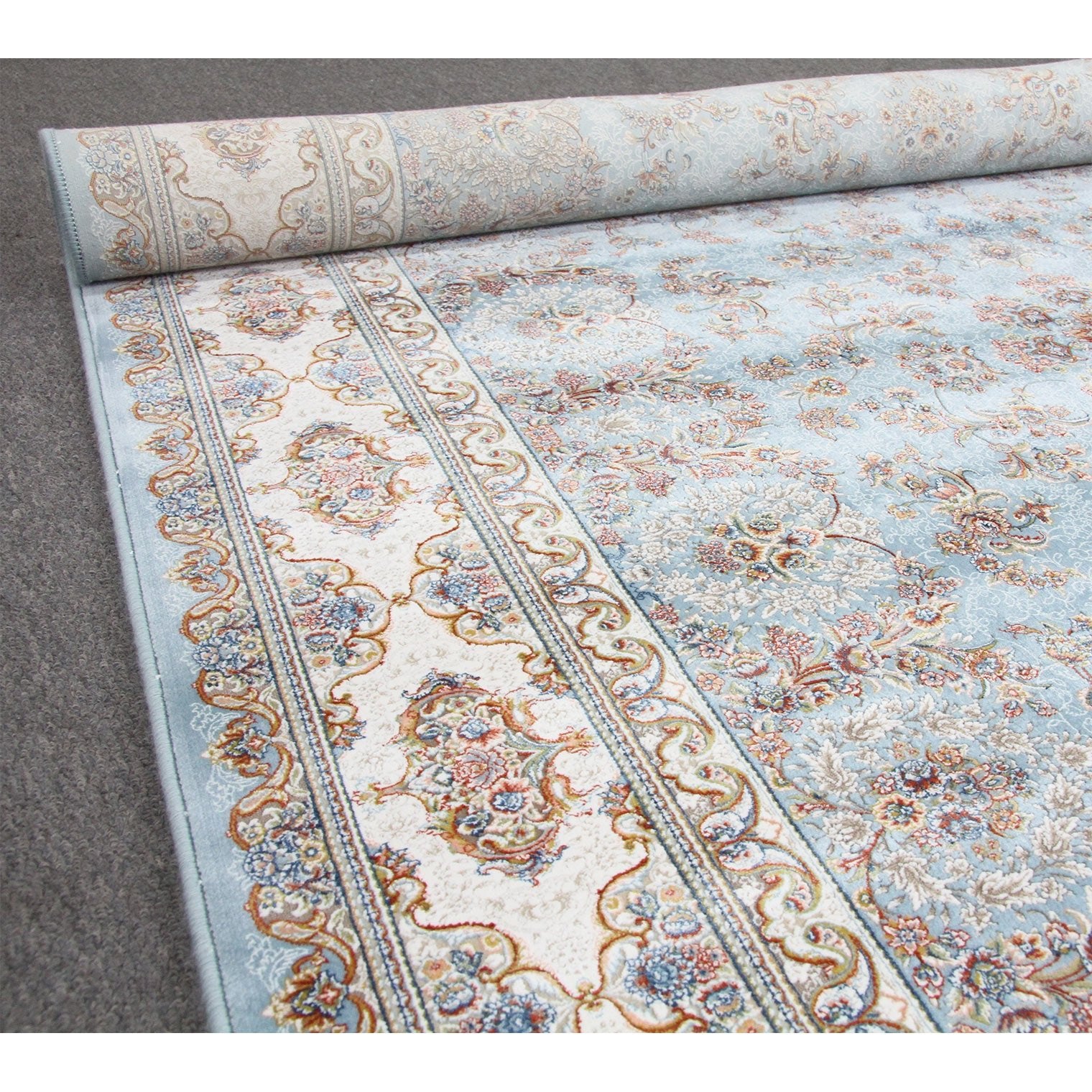 Zartosht 5750 Blue Round Persian Traditional Rug - Quality Rugs and Furniture