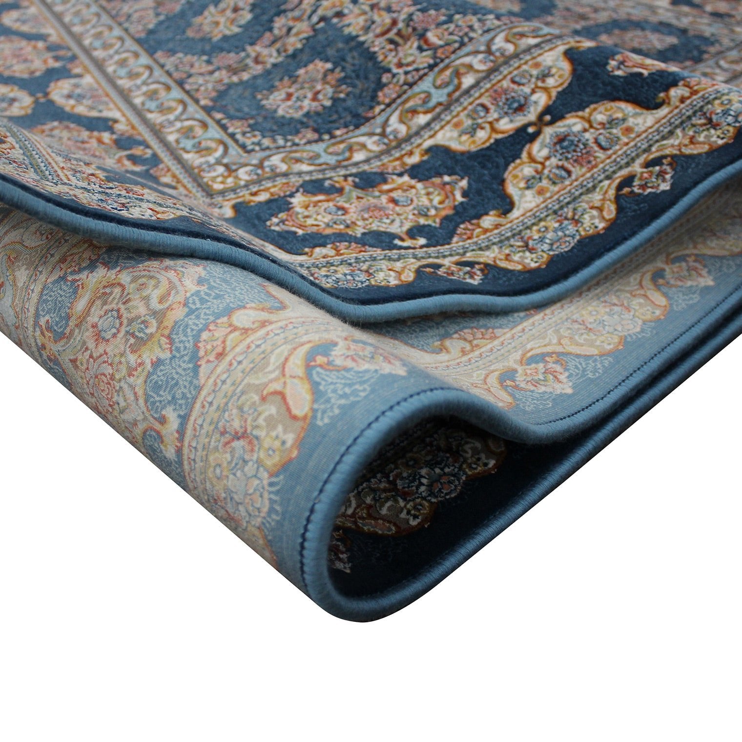 Zartosht 5750 Marin Blue Round Persian Traditional Rug - Quality Rugs and Furniture