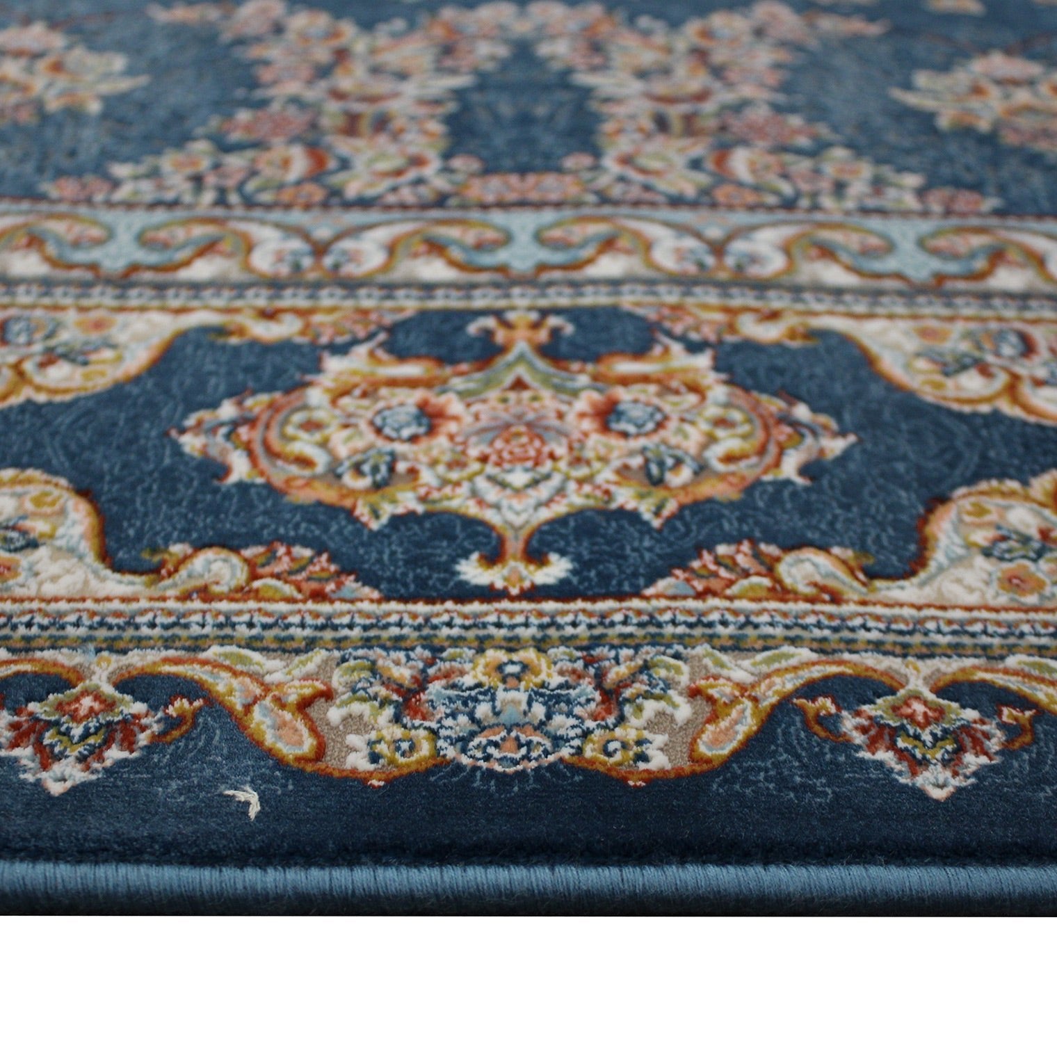 Zartosht 5750 Marin Blue Round Persian Traditional Rug - Quality Rugs and Furniture