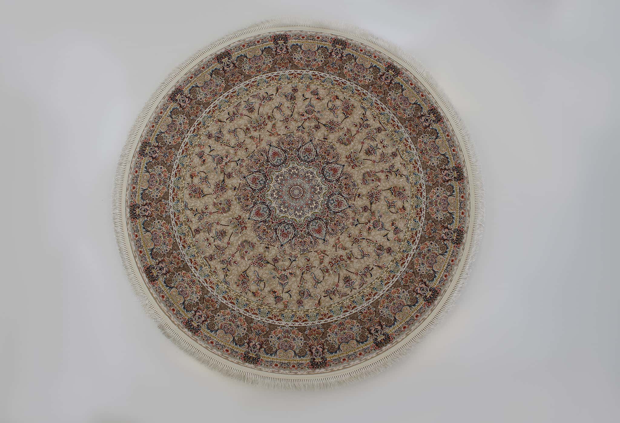 Zartosht 5858 Beige Round Persian Traditional Rug - Quality Rugs and Furniture