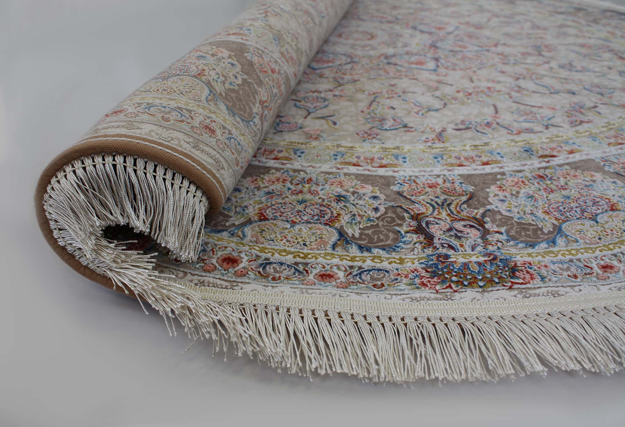 Zartosht 5858 Beige Round Persian Traditional Rug - Quality Rugs and Furniture