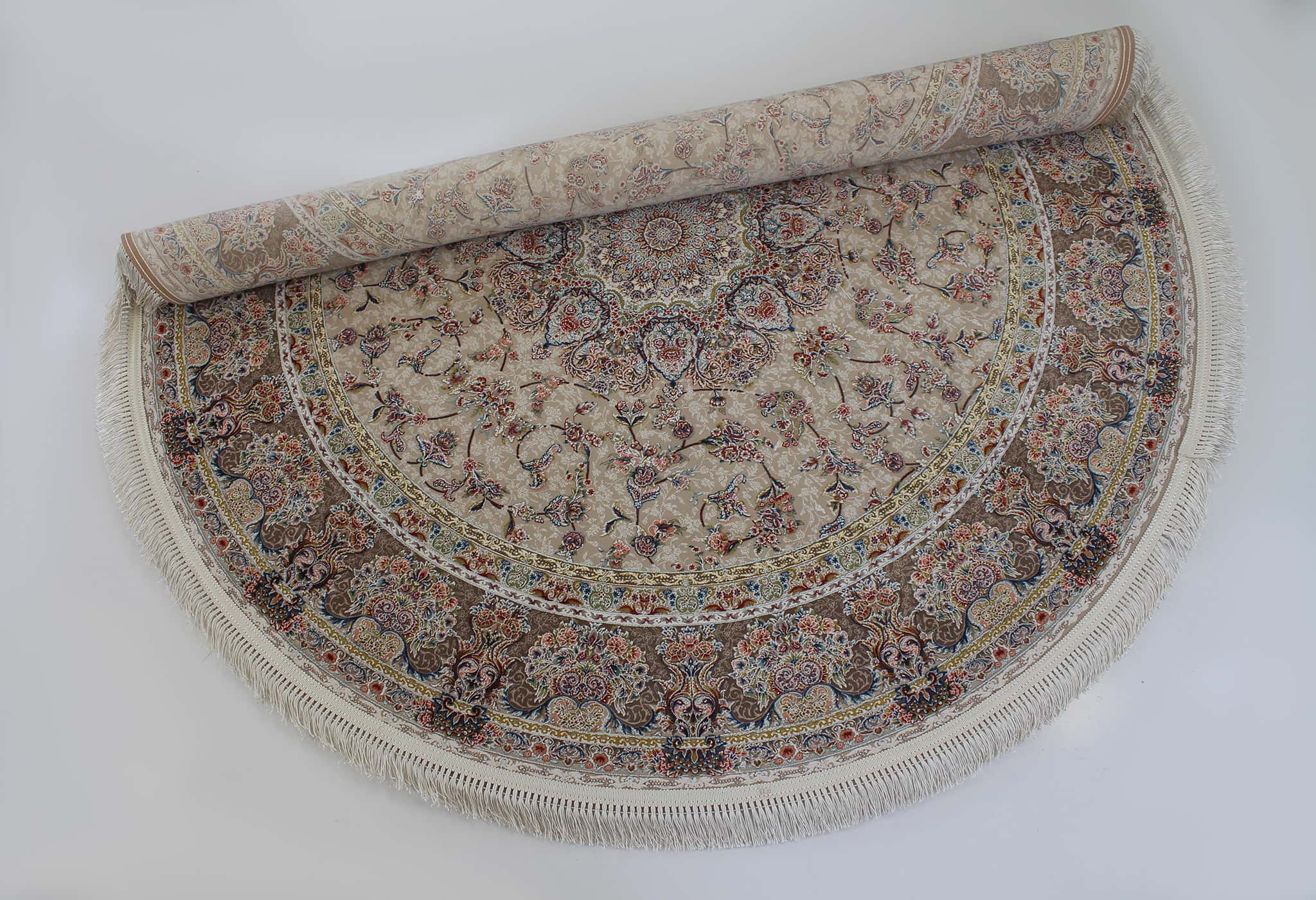 Zartosht 5858 Beige Round Persian Traditional Rug - Quality Rugs and Furniture