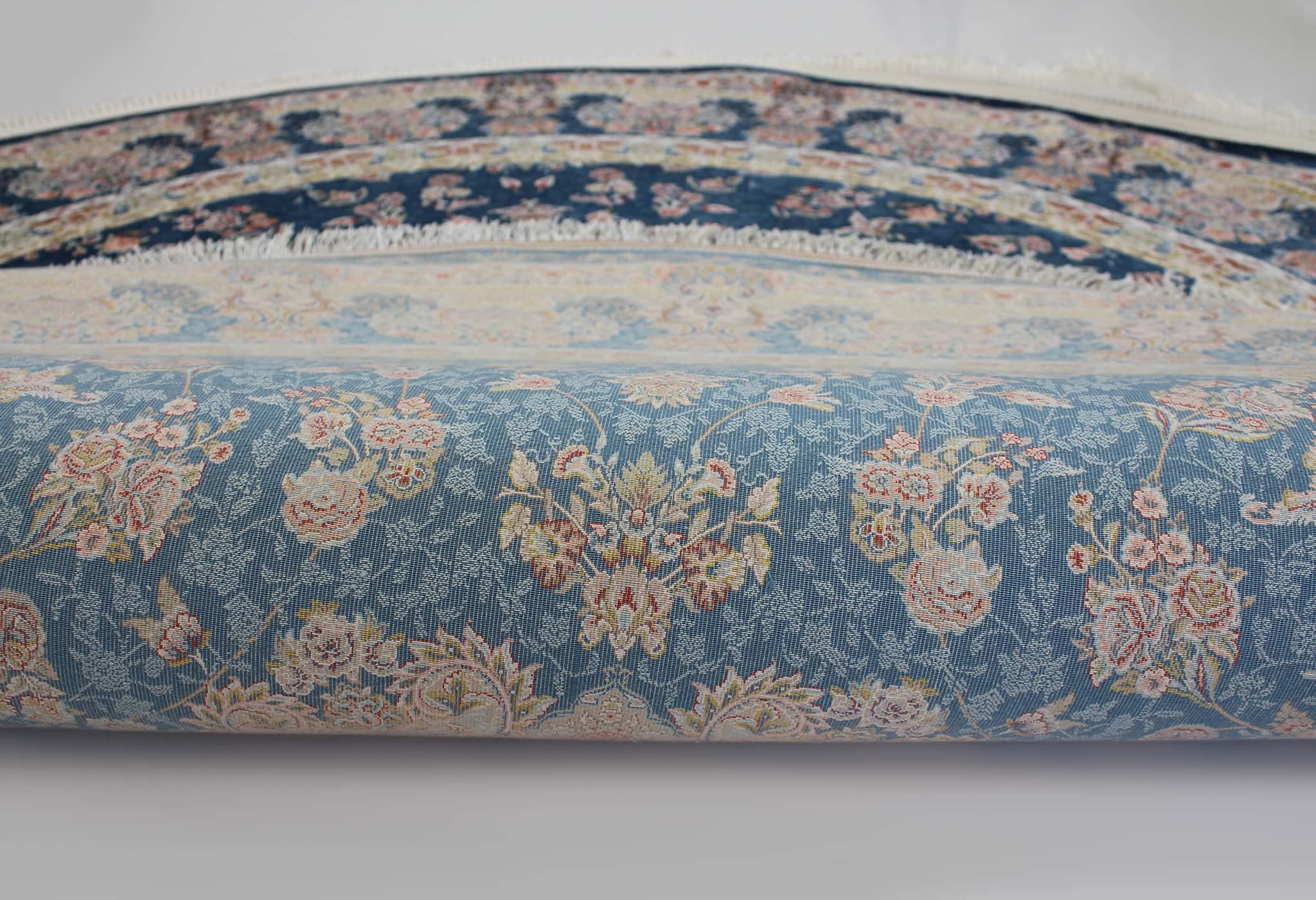 Zartosht 5858 Marin Blue Round Persian Traditional Rug - Quality Rugs and Furniture