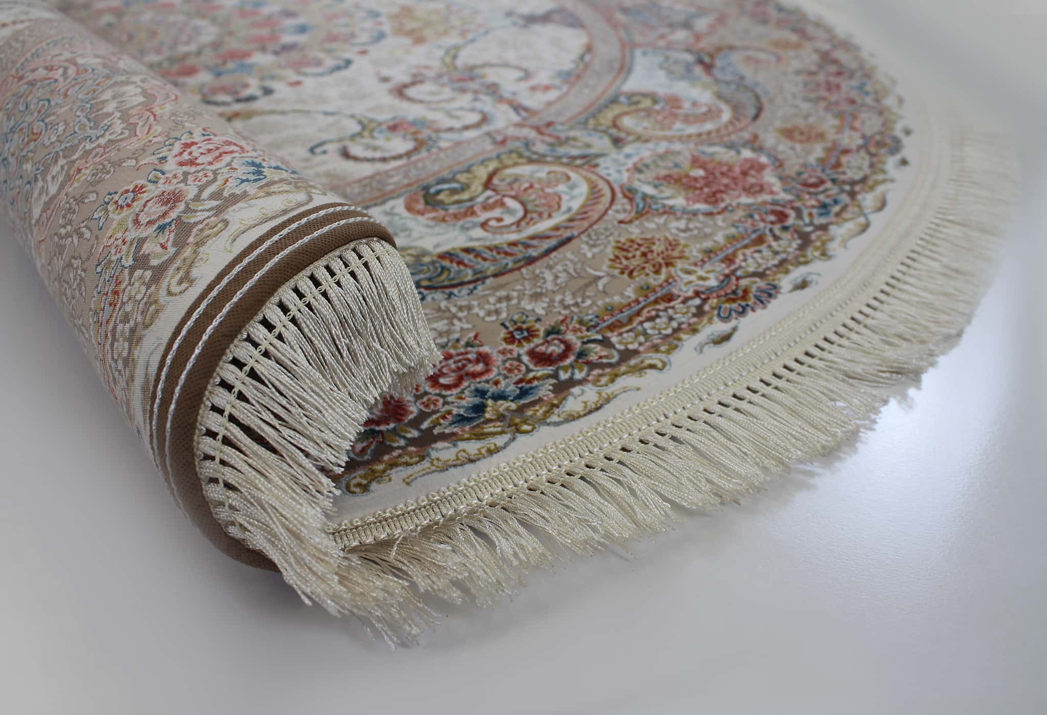 Zartosht 6090 Cream Round Persian Traditional Rug - Quality Rugs and Furniture