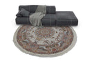 Zartosht 6090 Cream Round Persian Traditional Rug - Quality Rugs and Furniture